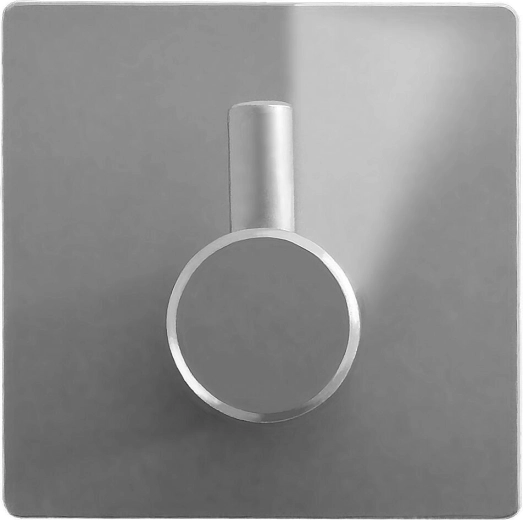 Percha metálica autoadhesiva plateada 4,5 × 4,5 cm