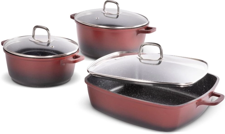 Lamart juego de utensilios de cocina rojo de 6 piezas