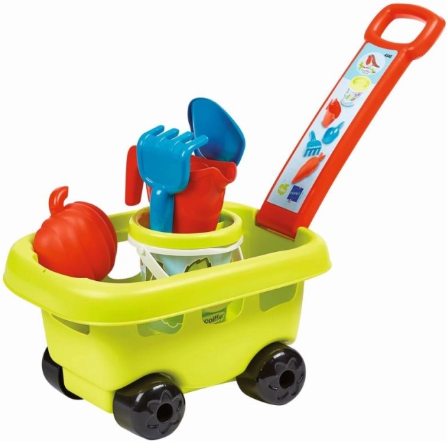 Carrito de jardín infantil con cubo y accesorios