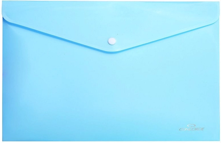 Carpeta portadocumentos A4 con broche a presión, azul pastel