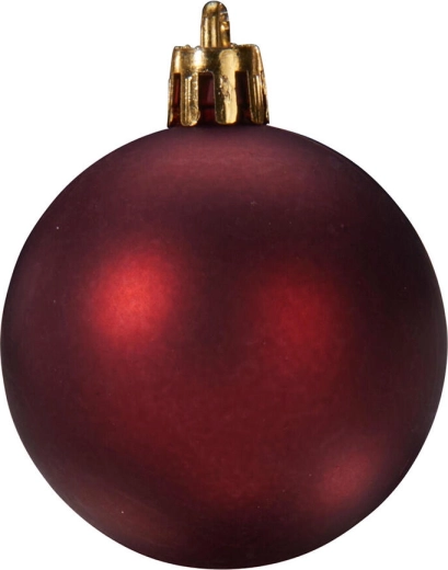Adornos navideños en forma de bola en tonos burdeos, 24 uds.