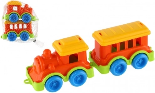 Trenecito de plástico de colores con vagón para niños