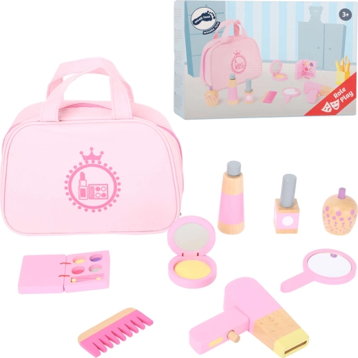 Neceser de cosmética de madera con accesorios de maquillaje Small Foot