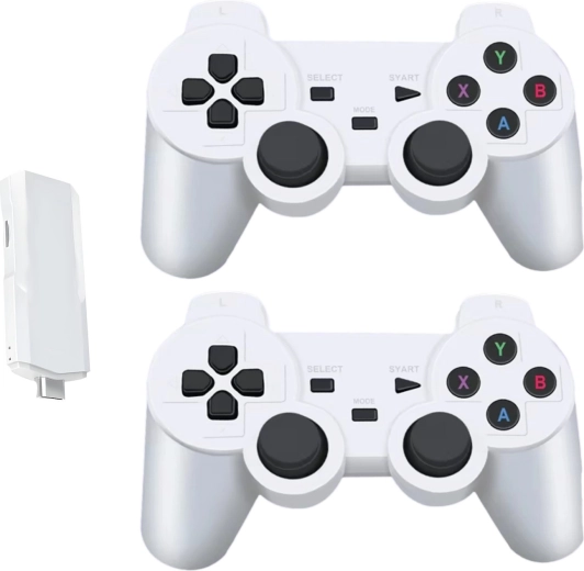 Consola de juegos retro portátil Renew Force K6 blanca con 2 mandos inalámbricos