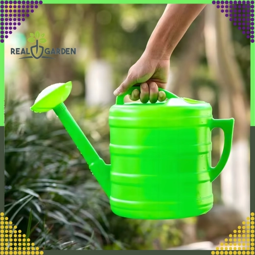 Regadera de jardín ovalada 7 l con rociador, de plástico