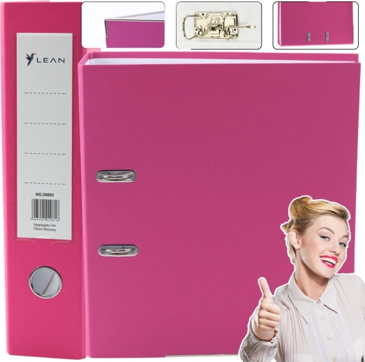 Archivador de palanca A4 75 mm rosa LEAN