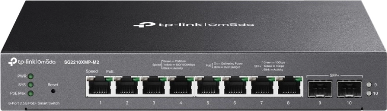 TP-Link Omada SG2210XMP‑M2 switch Gigabit PoE+ 8×2,5G con 2× 10G SFP+