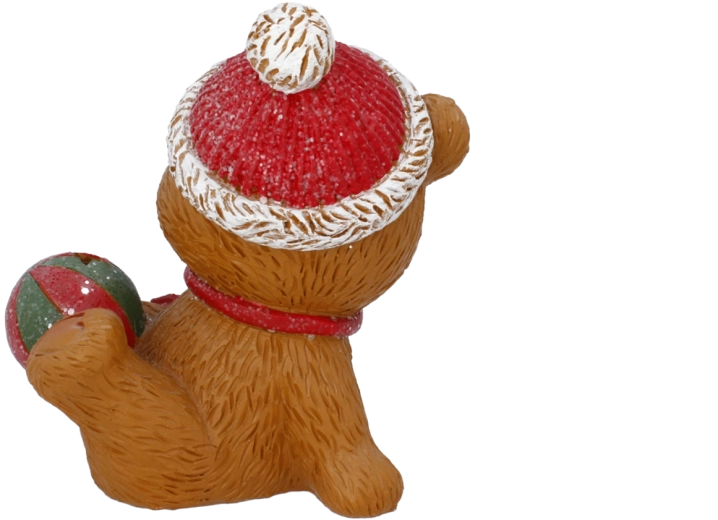 Figura navideña LED de osito con pelota
