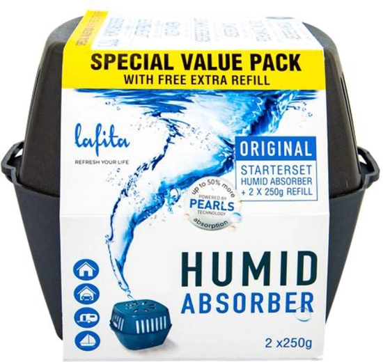 Absorbente de humedad LAFITA con recambios 2×250 g