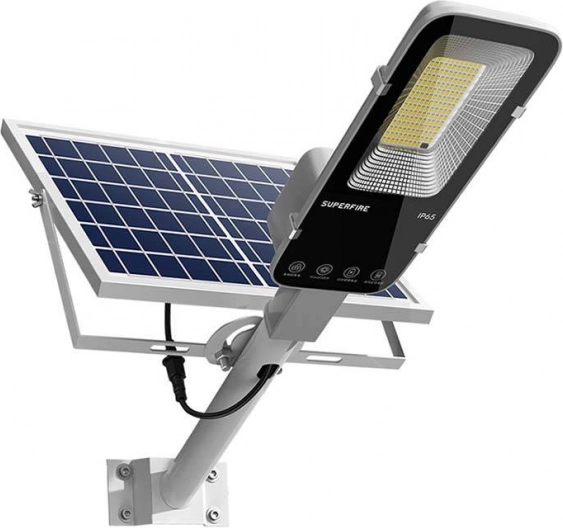 Lámpara solar LED de calle Superfire 2000 lm con control remoto