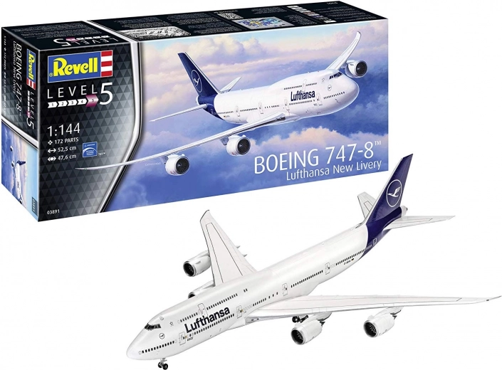Modelo de plástico del avión Boeing 747-8 Lufthansa