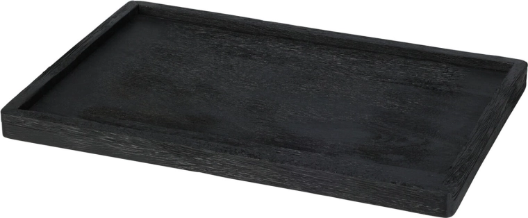 Bandeja decorativa de madera 30 × 20 × 2,5 cm – negra
