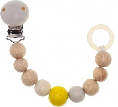 Hess clip para chupete nature amarillo