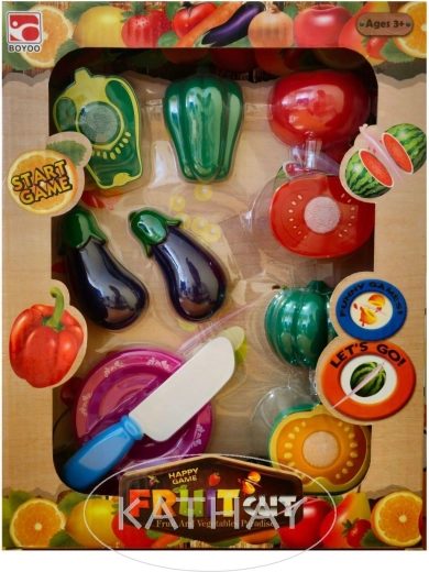 Set de corte de verduras con plato y cuchillo - 1 unidad
