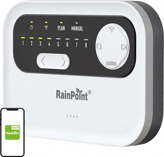 RainPoint controlador de riego Wi‑Fi de 8 zonas