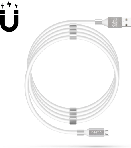Cable de datos magnético MicroUSB 2 A blanco
