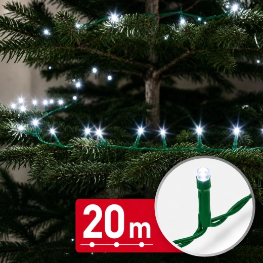 Cadena de luces LED de 20 m con 400 LED en color blanco frío