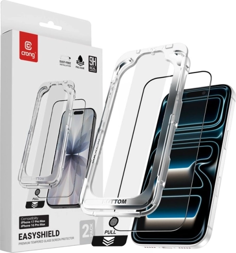 Cristal templado EasyShield 2‑Pack para iPhone 17 Pro Max / iPhone 16 Pro Max (2 uds)
