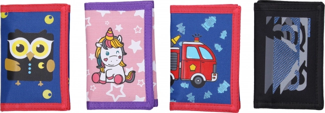 Cartera con cierre de velcro 12,5 × 25 cm – mix de motivos