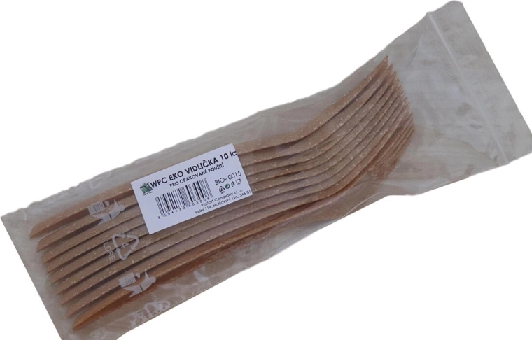 Tenedor ecológico de WPC, 10 uds