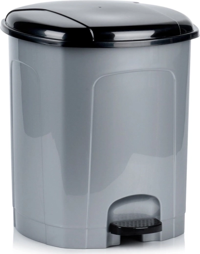 Cubo de basura de plástico con pedal 21 l, gris