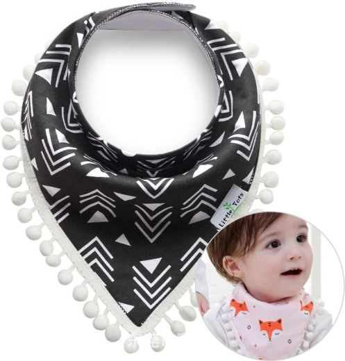 Pañuelo infantil con pompones – negro