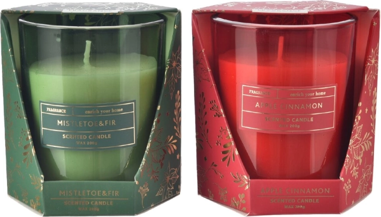 Vela aromática en tarro de vidrio con fragancia navideña 200 g