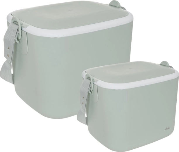 Juego de cajas refrigerantes de plástico 5,5 l + 14 l, 2 uds., verdoso