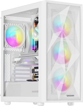 Caja de PC Genesis Diaxid 605 ARGB, midi tower, USB‑C, blanca