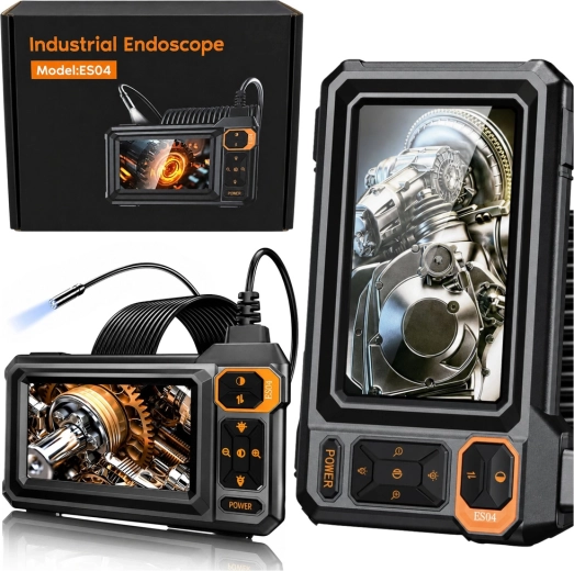 Cámara endoscópica de inspección con LCD 4,3" y 8 LED (IP67)