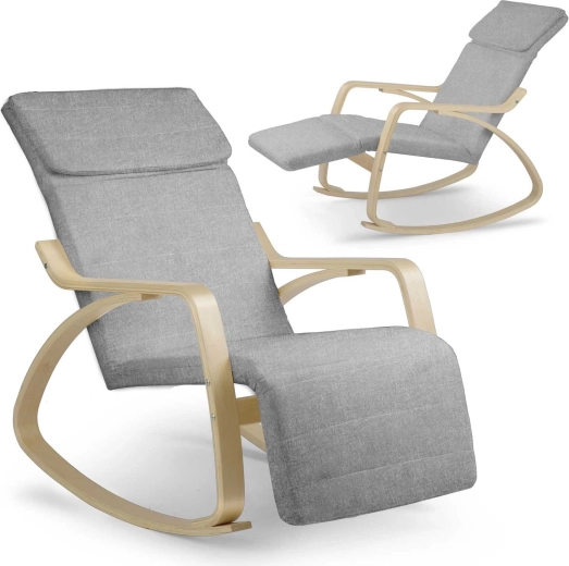 Sillón mecedor de relax Suzi gris claro
