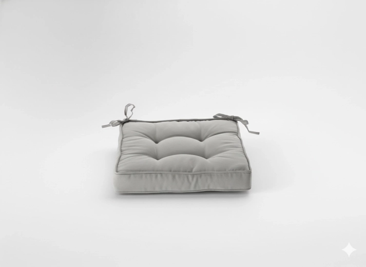 Cojín acolchado para silla 40 × 40 × 6 cm gris claro