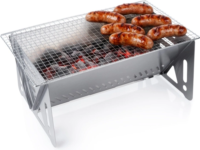 Parrilla plegable de acero inoxidable para carbón Vilde 40 × 24 cm