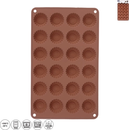 Molde de silicona para mini tartaletas, 24 uds, marrón