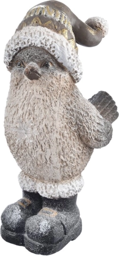 Pájaro decorativo de cerámica con iluminación LED marrón 44 cm