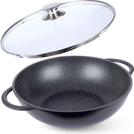 Wok de granito con tapa 32 cm