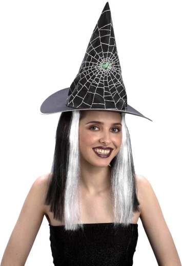 Sombrero de bruja con pelo para niños