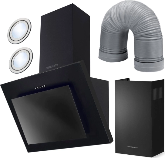 Campana extractora de pared 60 cm Berdsen BT-215 negra