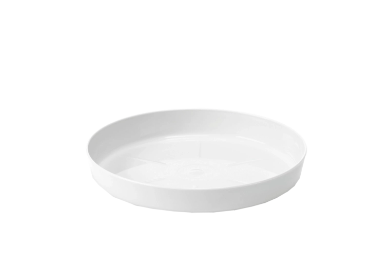 Plato de plástico blanco para maceta Lamela 17 cm