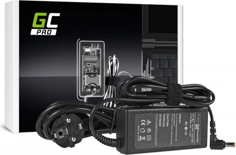 Cargador GREEN CELL PRO 19V 3,42A 65W para portátiles Acer (conector 5.5 × 1.7 mm)