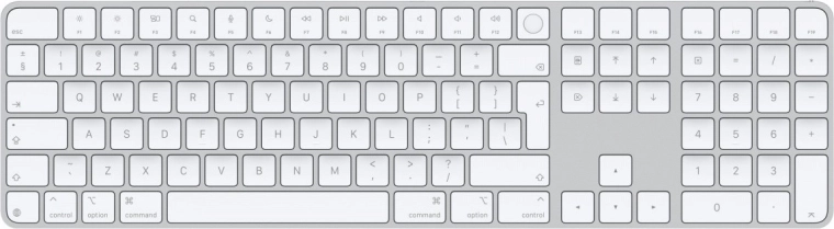 Magic Keyboard con Touch ID y teclado numérico – inglés (internacional), teclas blancas