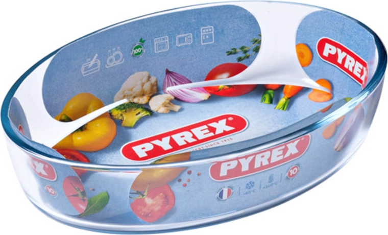 Fuente ovalada para horno PYREX de vidrio 1,6 l 26 × 18 × 6 cm