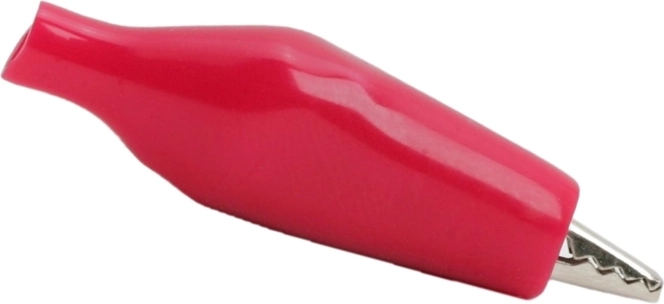 Pinza cocodrilo mini con aislamiento de PVC rojo
