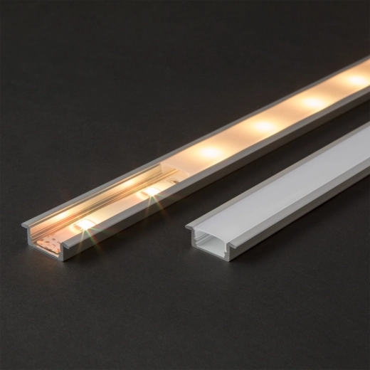 Cubierta opalina para perfil LED de aluminio de 1 m