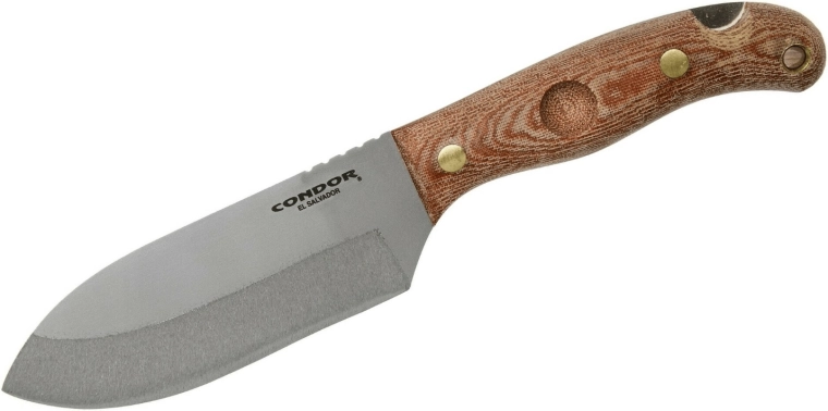 Cuchillo de exterior Condor Toki 12 cm con empuñadura de micarta y funda de cuero
