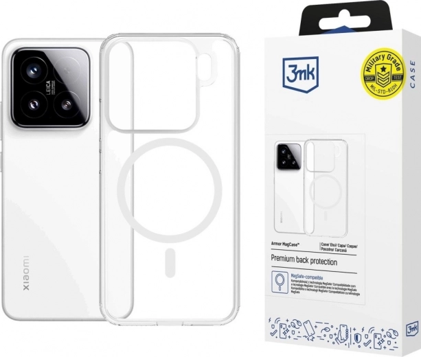 Funda transparente Armor MagCase para Xiaomi 15 con MagSafe