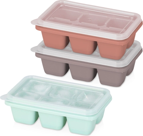 Molde para cubitos de hielo con tapa, 3 uds., 11,5 × 7 × 3,5 cm