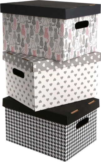 Caja decorativa de almacenamiento con tapa 35 × 26 × 21 cm