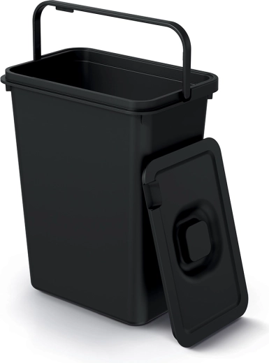 Papelera con tapa abatible (flap) de 10 l de plástico reciclado