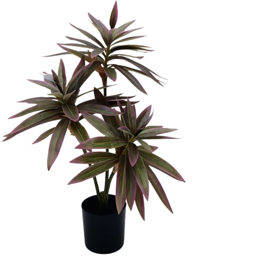 Bambú artificial en maceta rosa-verde de 65 cm
